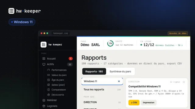 Vérifier la compatibilité Windows 11 de tous les ordinateurs du bureau